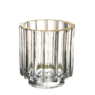 Vasinho Transparente e Dourado Turner