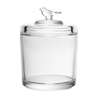Pote de Cristal com Tampa Bird