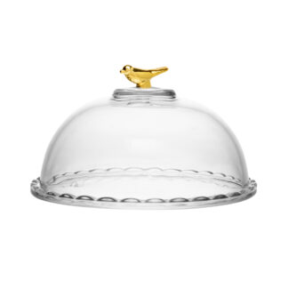 Queijeira de Cristal Golden Bird com Tampa