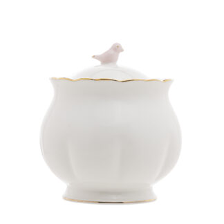Açucareiro em Porcelana Bird Branco